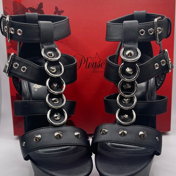 BNWB SIZE 9 PLEASER DELIGHT-658 6” T-STRAP CLOSE BACK EXOTIC DANCE SHOES - Picture 3 of 15